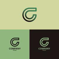 el C letra logo modelo con un mezcla de oscuro verde y descolorido verde degradado colores ese son elegante y profesional, es Perfecto para tu empresa identidad vector