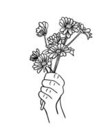 Flower vector line art