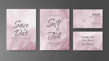 Wedding invitation with abstract watercolor background vector