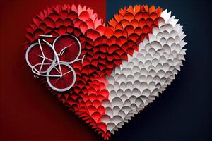 Half Bicycle Valentine's Day hearts . photo