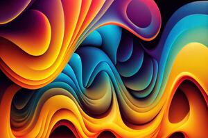 Abstract psychedelic waves, colorful gradients photo