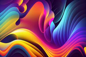 Abstract psychedelic waves, colorful gradients photo