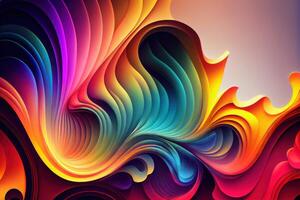 Abstract psychedelic waves, colorful gradients photo