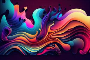 Abstract psychedelic waves, colorful gradients photo