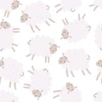 Seamless pattern with cartoon sheep. Colorful vector, flat style. baby design for fabric, print, textile, wrapper. vector