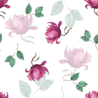 Seamless background of Flower watercolor png