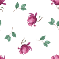 Seamless background of Flower watercolor png