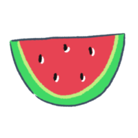 Sliced Watermelon Hand Drawing Clipart png