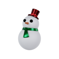 3d illustration of a snowman png