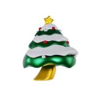 3d ilustración de Navidad nieve árbol decoración png