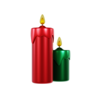 3d illustration of christmas ornament candle png