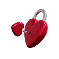 3d illustration of love lock png