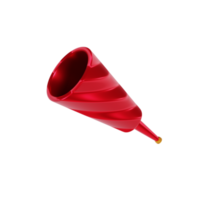 3d illustration of new year red trumpet png