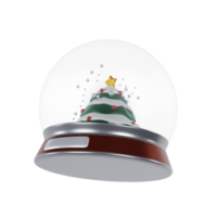 3d illustration miniature glass ball snow tree christmas ornament png