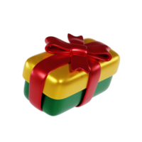 3d illustratie van Kerstmis lang geschenk doos png