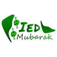 Ied mubarak card for celebration great day of ied mubarak vector