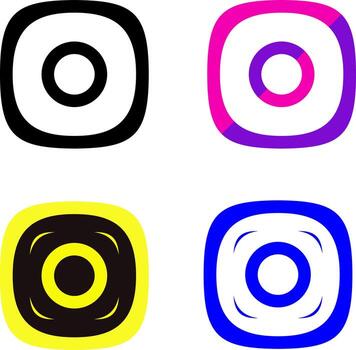 Modified Flat Square Icon with several color vector