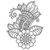 conjunto de diferentes flor línea en blanco antecedentes. flores dibujo con arte lineal en blanco antecedentes. vector