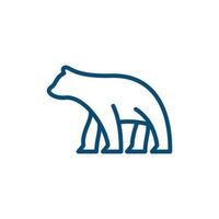 Animal bear walking line creative logo design vector