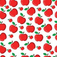 Seamless pattern with red apples on a white background vector