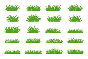 natural green grass bushes decorate environmental ecology cartoon scene vector