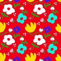 Simple shape floral seamless pattern background. vector