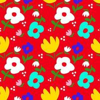 Simple shape floral seamless pattern background. vector