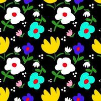 Simple shape floral seamless pattern background. vector