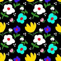 Simple shape floral seamless pattern background. vector