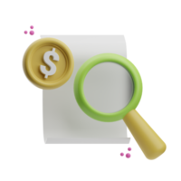 Finanzen und Geschäft, Suche Daten, 3d Symbol Illustration png