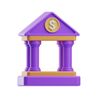 Mobile Banking bank building 3D Illustration png