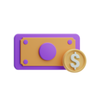 Mobile Banking cash money 3D Illustration png