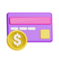 contador pago, tarjeta débito o crédito , icono 3d ilustración png