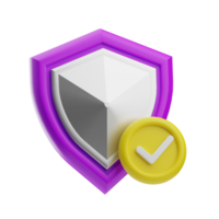 Technology, shield ok, 3d illustration icon png