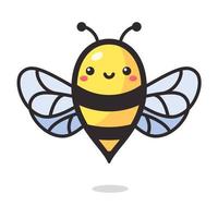 linda pequeño abeja sonriente para decorando postres con miel vector