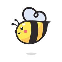 linda pequeño abeja sonriente para decorando postres con miel vector