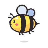linda pequeño abeja sonriente para decorando postres con miel vector