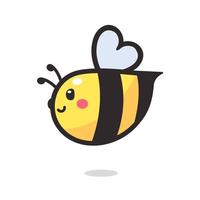 linda pequeño abeja sonriente para decorando postres con miel vector