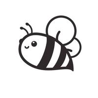 linda pequeño abeja sonriente para decorando postres con miel vector