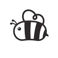 linda pequeño abeja sonriente para decorando postres con miel vector