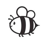 linda pequeño abeja sonriente para decorando postres con miel vector