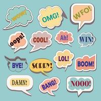 A collection of different speech bubbles with different colors vector