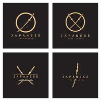 simple katana samurai sword logo design template vector, vector