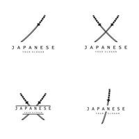 simple katana samurai sword logo design template vector, vector