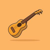 Guitar cartoon vector icon illustration. Flat cartoon style. Guitar Illustration. Music Illustration