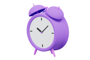 3d rendering alarm clock, vintage clock icon png