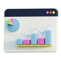 3d machen Graph Symbol, Infografik Graph und Kuchendiagramm Geschäft Konzept png