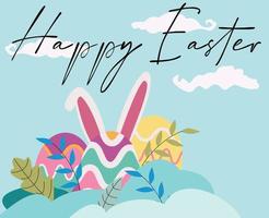 happy easter background. Easter day background with colorful egg images vector