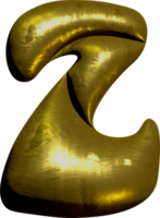 glimmend goud ballon metalen brief z hoofdstad. png