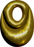 skinande guld ballong metallisk brev o huvudstad. png